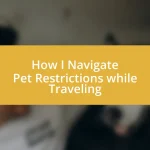 How I Navigate Pet Restrictions while Traveling