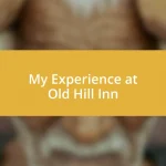 My Experience at Old Hill Inn