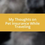 My Thoughts on Pet Insurance While Traveling